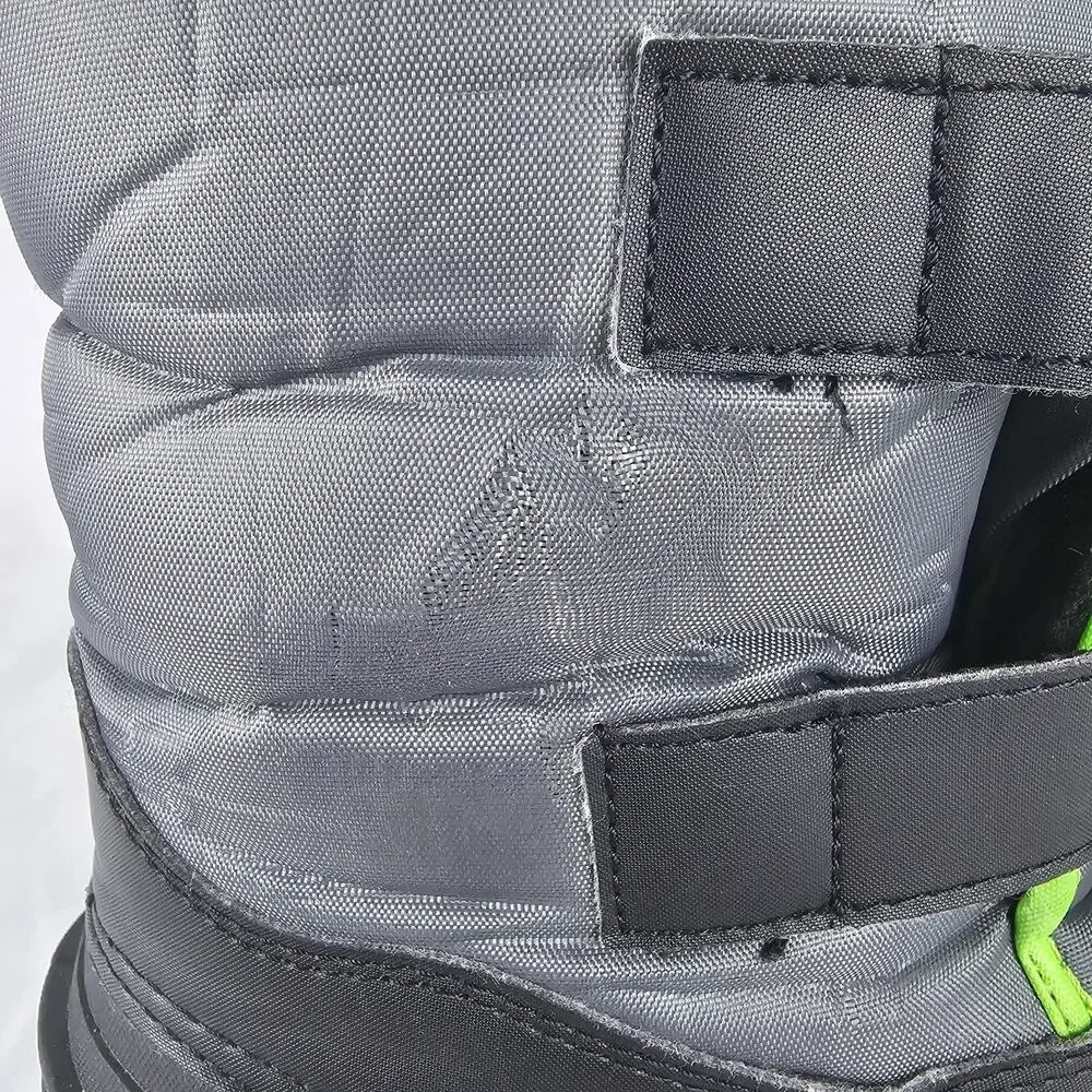 Wonder Nation Boys Winter Snow Boots Gray Neon Green Youth Size 2 Waterproof